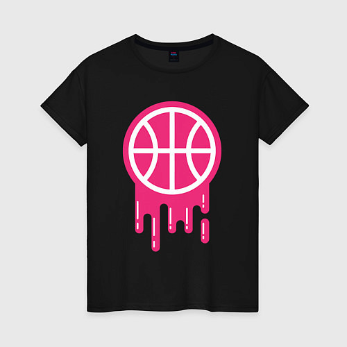 Женская футболка Pink basketball / Черный – фото 1