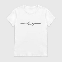 Футболка хлопковая женская Бест линия, цвет: белый
