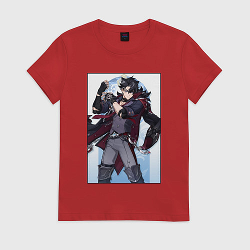 Женская футболка Ризли Геншин импакт / Красный – фото 1