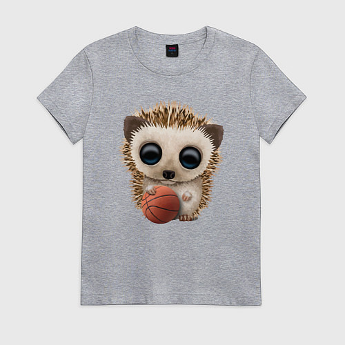 Женская футболка Ёжик баскетболист / Меланж – фото 1