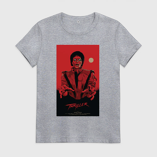 Женская футболка Michael Jackson - thriller / Меланж – фото 1