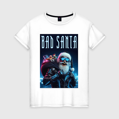 Женская футболка Bad santa - ai art / Белый – фото 1