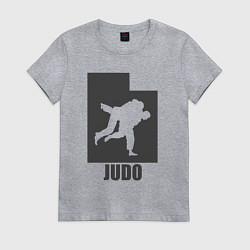 Футболка хлопковая женская Дзюдоисты, цвет: меланж