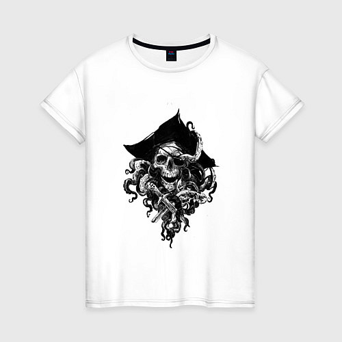 Женская футболка Пиратский череп / Белый – фото 1