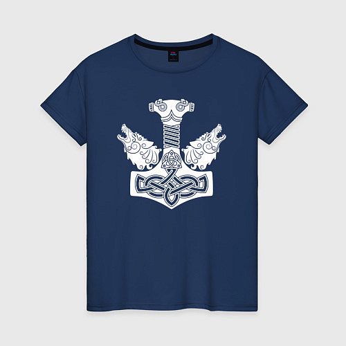 Женская футболка Молот Тора / Тёмно-синий – фото 1
