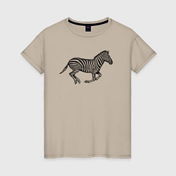 Женская футболка Профиль скачущей зебры