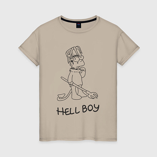 Женская футболка Bart hellboy Lill Peep / Миндальный – фото 1
