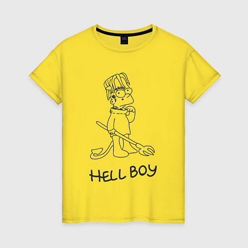 Женская футболка Bart hellboy Lill Peep / Желтый – фото 1