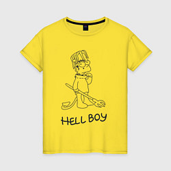 Футболка хлопковая женская Bart hellboy Lill Peep, цвет: желтый