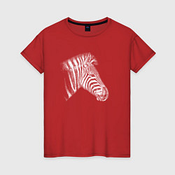 Женская футболка Гравюра голова зебры в профиль
