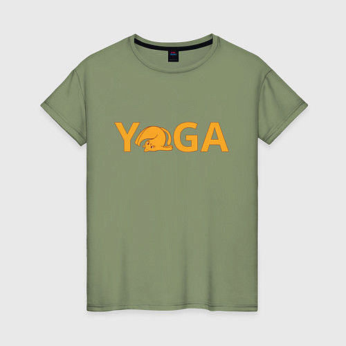 Женская футболка Йога кот / Авокадо – фото 1