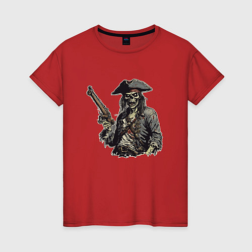 Женская футболка Призрачный пират / Красный – фото 1