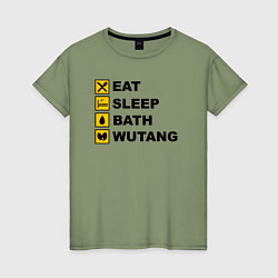 Женская футболка Еда сон ванна Wu-tang