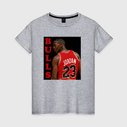 Футболка хлопковая женская Bulls Jordan, цвет: меланж