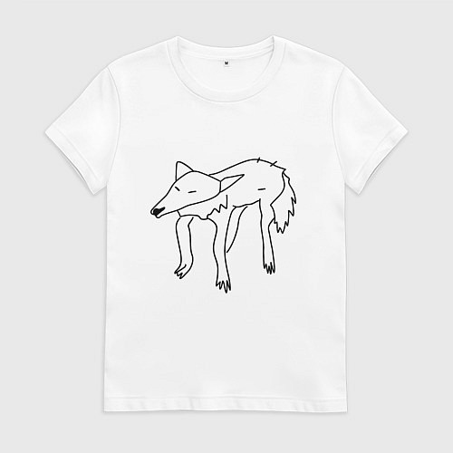Женская футболка Забавный волк / Белый – фото 1