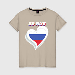 Женская футболка 55 регион Омская область