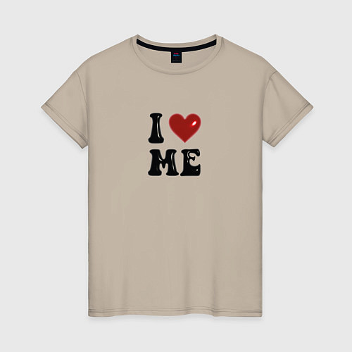 Женская футболка I love me - heart y2k / Миндальный – фото 1