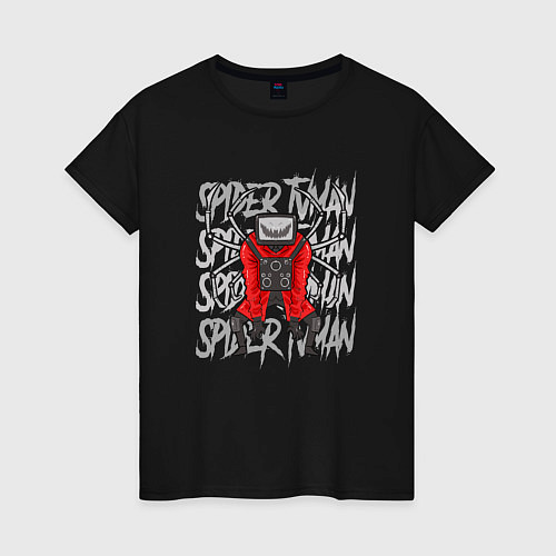 Женская футболка Spide tvman / Черный – фото 1
