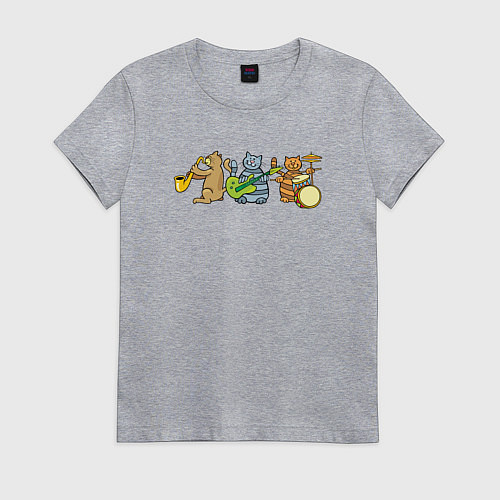 Женская футболка Кошачий ансамбль / Меланж – фото 1