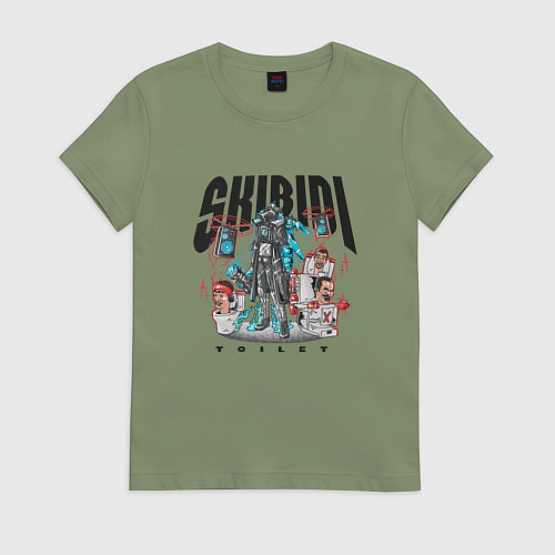 Женская футболка Скибиди туалет и титан / Авокадо – фото 1