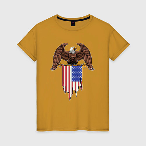 Женская футболка США орёл / Горчичный – фото 1