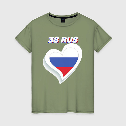 Женская футболка 38 регион Иркутская область / Авокадо – фото 1