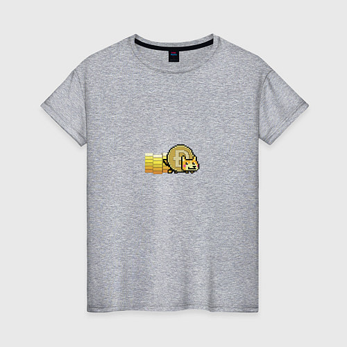 Женская футболка Doge Coin / Меланж – фото 1