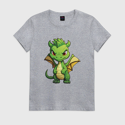 Женская футболка Добрый дракон 2024 / Меланж – фото 1