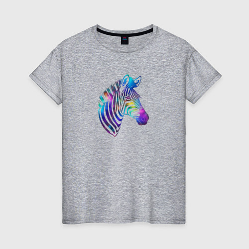 Женская футболка Фиолетовая абстрактная голова зебры / Меланж – фото 1