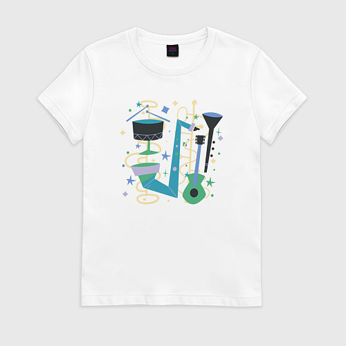 Женская футболка Джазовый ансамбль / Белый – фото 1