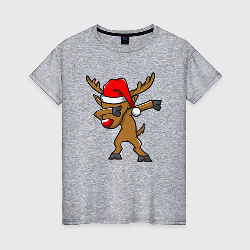 Женская футболка Deer dabbing / Меланж – фото 1