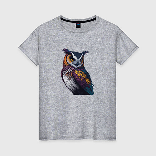 Женская футболка Красочная сова / Меланж – фото 1