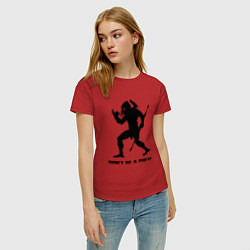 Футболка хлопковая женская Космический охотник, цвет: красный — фото 2