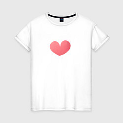 Женская футболка Акварельное нежно-розовое сердце