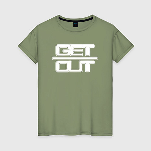 Женская футболка Get out white / Авокадо – фото 1