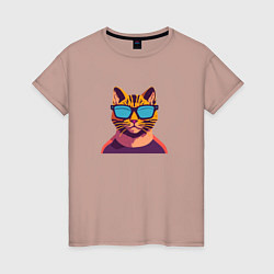 Женская футболка Модный кот