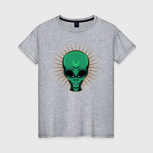 Женская футболка Зелёный марсианин / Меланж – фото 1