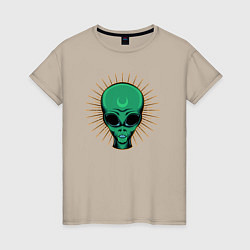 Женская футболка Зелёный марсианин