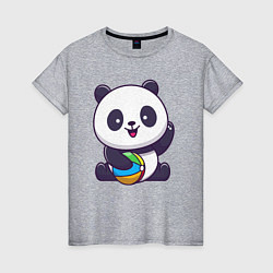 Женская футболка Панда с мячиком