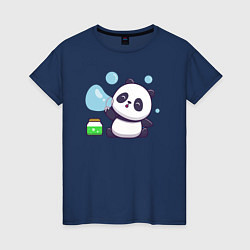 Женская футболка Панда и мыльные пузыри