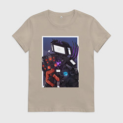 Женская футболка ТВ Мен со Спикерменом и Камераменом