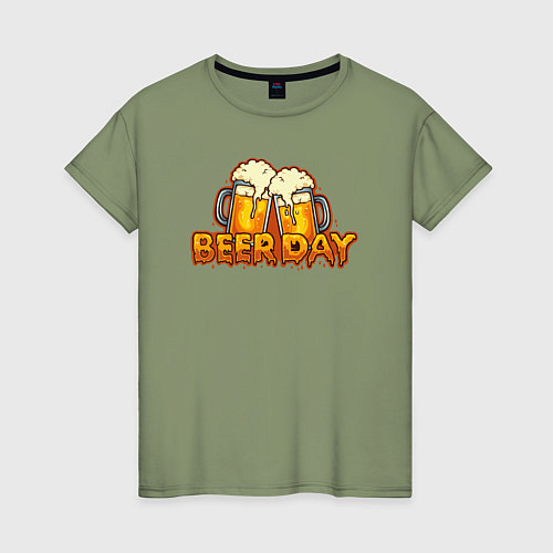 Женская футболка Beer day / Авокадо – фото 1