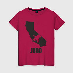 Футболка хлопковая женская Дзюдо Калифорния, цвет: маджента