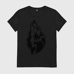 Женская футболка Воющий волк