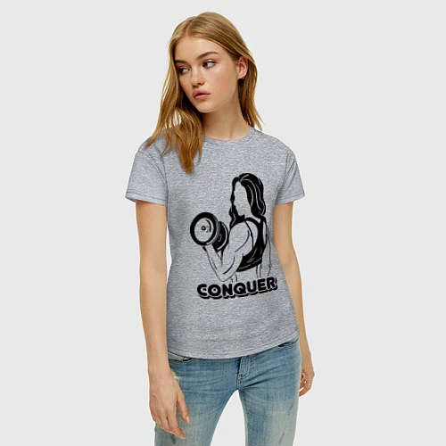 Женская футболка Conquer / Меланж – фото 3