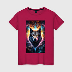 Женская футболка Светящийся волк