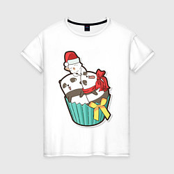 Женская футболка Пандочки и кот