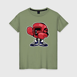 Женская футболка Человечек боксёр