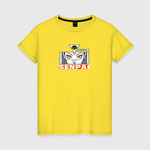 Женская футболка Аниме девушка семпай / Желтый – фото 1