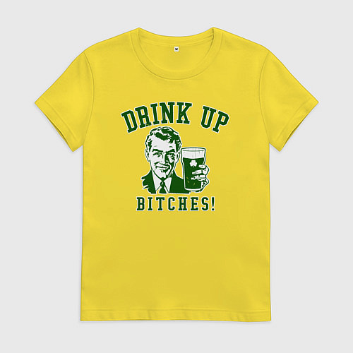Женская футболка Drink up / Желтый – фото 1